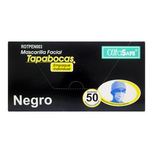 Tapabocas Alfa Safe Negro X 50 Und
