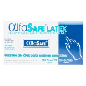 Guante Examen Alfa Latex X 100Ud T.S