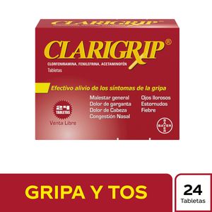 Clarigrip (Acet-Clorfe-Fenil) X 24Tab.By