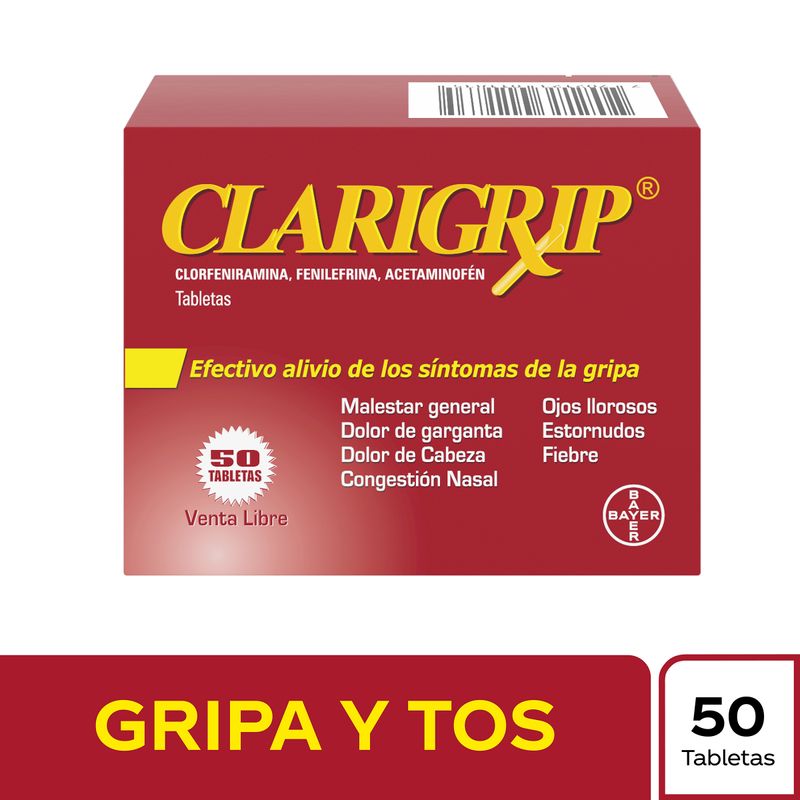 Clarigrip--Acet-Clorfe-Fenil--X-50Tab.By