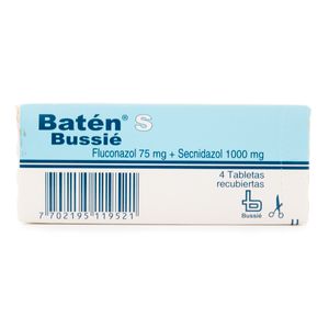 Baten S (Fluco-Secni)75Mg+1000Mg X 4 Capsulas