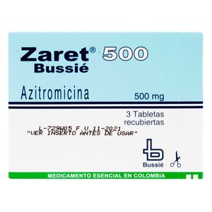Zaret (Azitromicina) 500Mg X 3Tab Bss