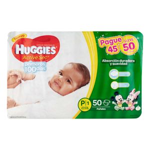 Pan.Huggies Active Sec 1 Peq 50 Uds