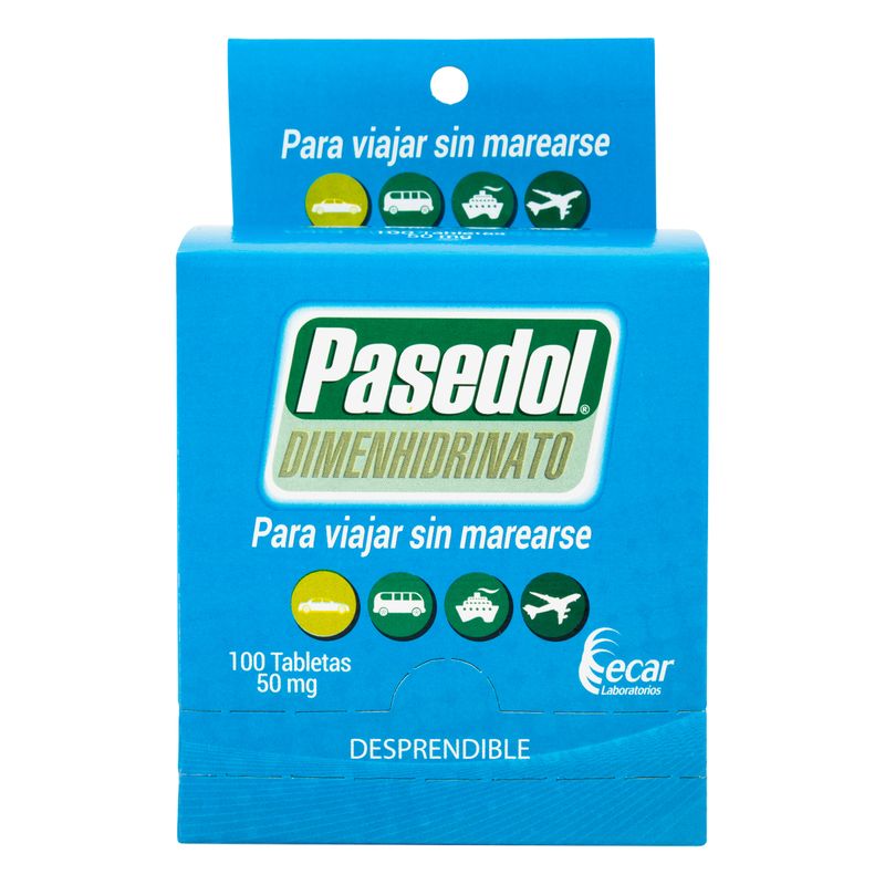 Pasedol-50Mg--Dimenhidrinato--X-100Tab.Ec