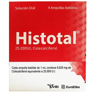Histotal 25.000Ui (Colecalciferol)X 4Amp.Bebibles.Ee