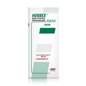 Herrex (Hierro) Caramelo  50Mg/5Ml Jbe X 120Ml Fc