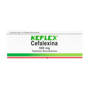 Keflex (Cefalexina) 500 Mg X 24 Tabletas Recubiertas