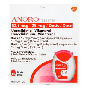 Anoro Ellipta (Umeclidinio-Vilanterol) 62.5Mcg X 30Ds.Gsk