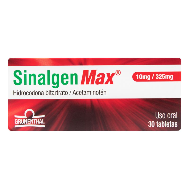 Sinalgen-Max--Hidroco-Acetami--10Mg-325Mg-X-30Tab-Gt