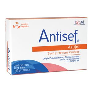 Jabon Antiacne Antisef Azufre 100Gr Icom
