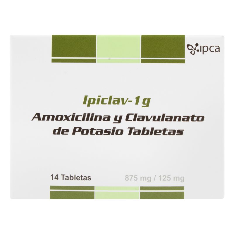 Ipiclav-1G--A.Clavu-Amoxici--875Mg-125Mg-X-14Tab.Ipca