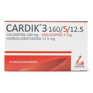 Cardik 3 (Valsa-Amlod-Hirocl) 160/5/12.5Mg X 28Tab.Lg