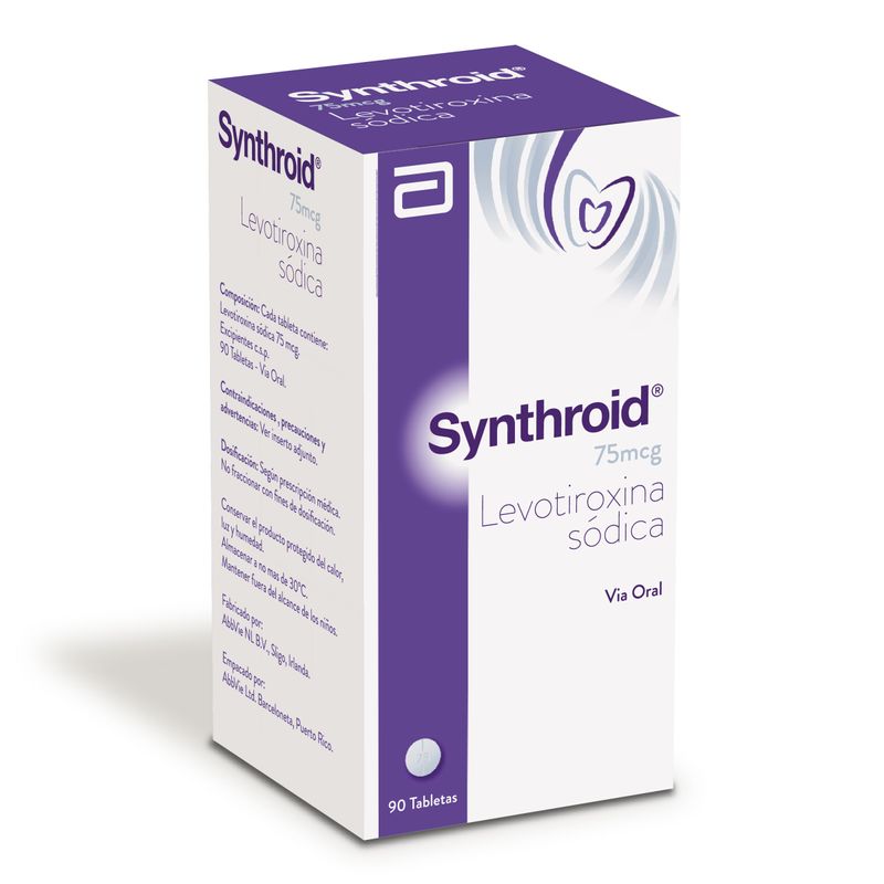 Synthroid-75Mcg--Levotiroxina--Pote--X-90Tab.Lf