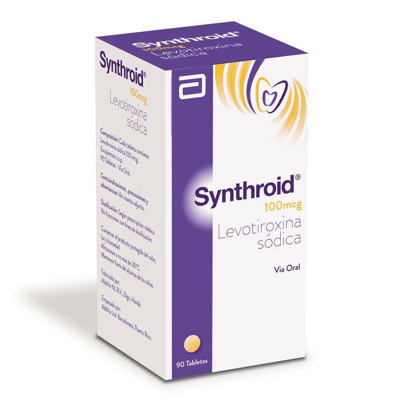 Synthroid-100Mcg--Levotiroxina--Pote-X-90Tab.Lf