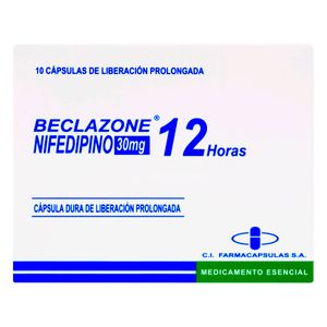 Nifedipino Beclazone 30 Mg 10 Capsulas