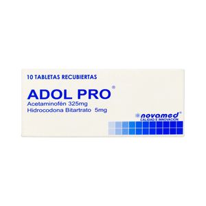 Adolpro Acetaminofen 325 Mg Hidrocodona Bitartrato 5 Mg X  10 Tab
