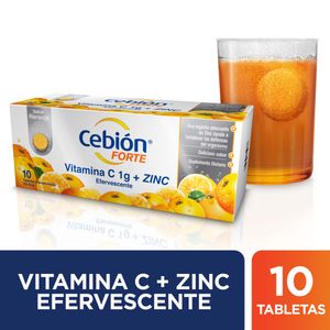 Cebion Forte Vitac 1G+Zinc X 10Tab.Eferves.M