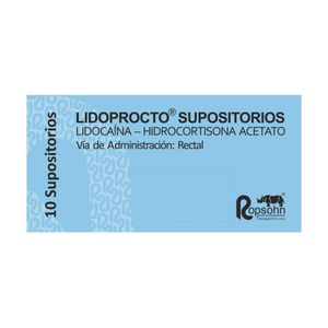 Lidoprocto (Lidoc-Hidro) X 10Supositorios.Rt