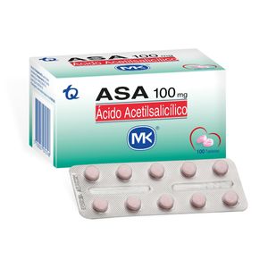 Asa 100 Mg Acido Acetilsalicilico X 100 Tab