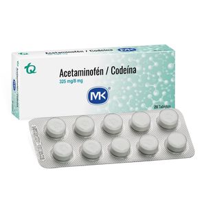 Acetaminofen+Codeina 325Mg/8Mg X 20Tab Mk