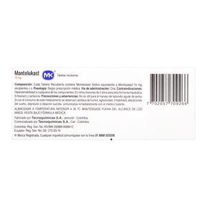 Montelukast 10Mg X 30Tab Mk