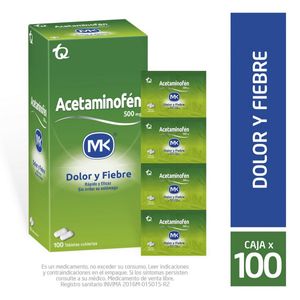 Acetaminofen 500Mg X 100Tab.Mk