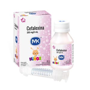 Cefalexina 250 Mg / 5 Ml X 60 Ml Sabor A Cereza + Jeringa Dosificadora