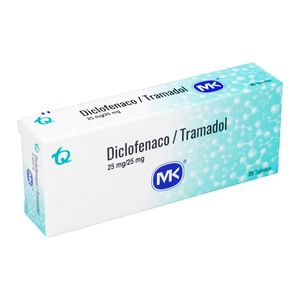 Diclofenaco/Tramadol 25 Mg X 20 Tabletas Mk