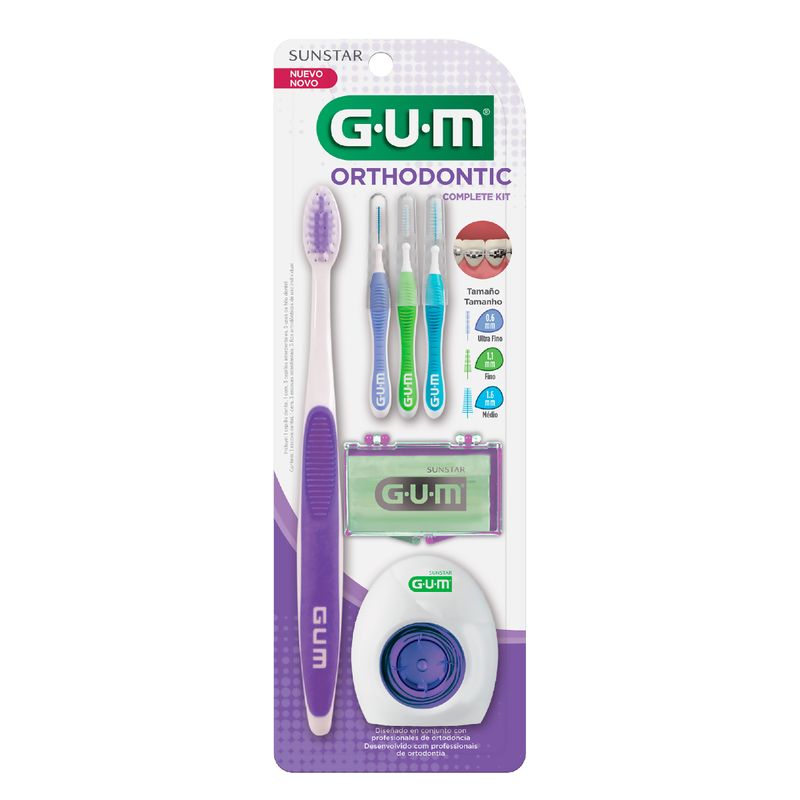 Gum-Kit-De-Ortodoncia--Cepillo-0.6Mm-1.1Mm-1.6Mm-Cera-Hilo-Dental-