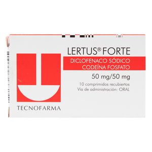 Lertus Forte (Diclo-Codeina) 50Mg/50Mg X 10Comp.Tf