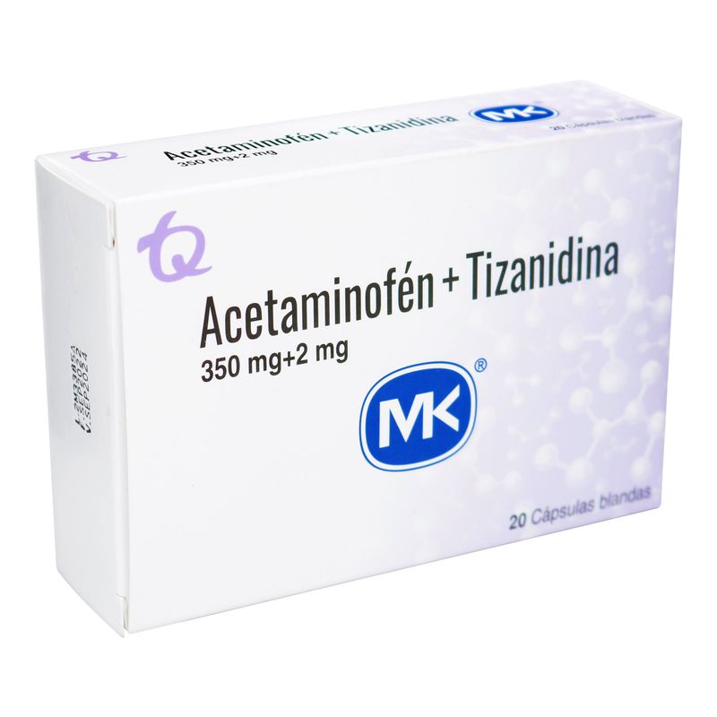 Acetaminofen---Tizanidina-350-Mg---2-Mg-X-20-Cap-Mk