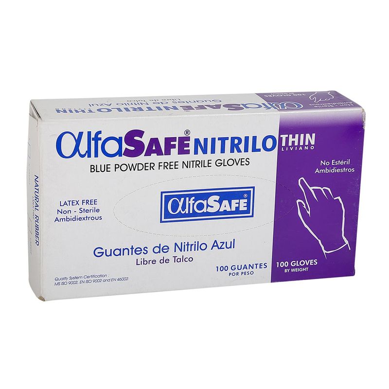 Guante-Nitrilo-Alfa-Liv.Azul-T.S-100-Uds