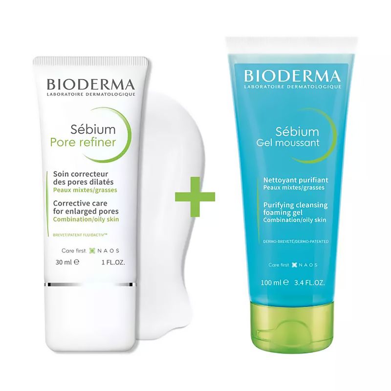 Bioderma-Kit-De-Sebium-Gel-Moussant-X-100---Sebium-Pore-Refiner-
