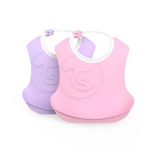 Baberos X 2 Soft Bid Color Rosado Y Morado