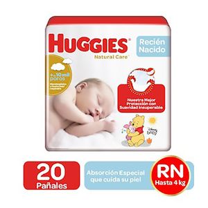 Pan.Huggies Nat.Care Recien Nacido 20 Ud