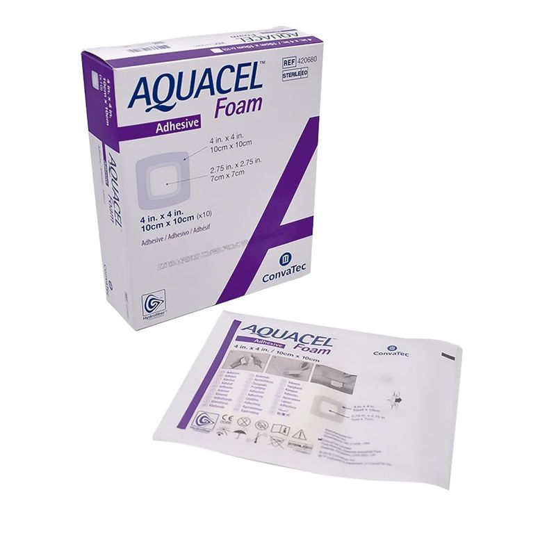 Aquacel-Ag-Foam-Adhesive-5X5-3X3-Convatec-Cajax10Uni