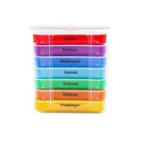 Pastillero Semanal Colores Para Una Dosis Por Dia.Dm