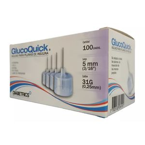 Aguja Pluma Insulina 4Mm X 31G Cajax100 Glucoquick