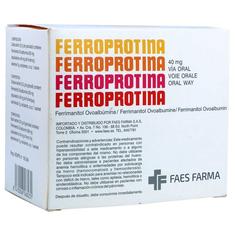 Ferroprotina--Hierro--40Mg-X-30Sbs.Faes