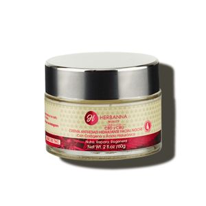Herbanna Crema Anti-Edad Hidratante Facial Noche Con Colageno Y Acido Hialuronico X 60 G