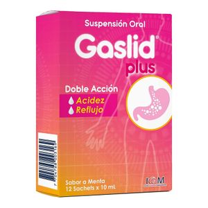 Gaslid Plus (Alginato-Bicar-Calc) Susp Caja X 12 Sachet X 10Ml