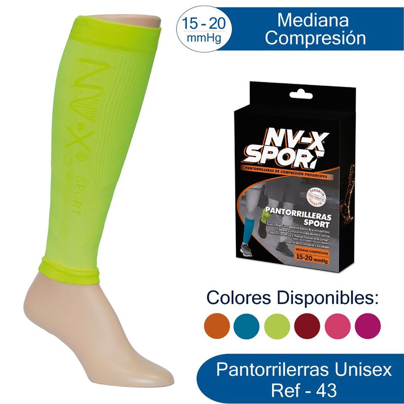 No-Varix-Sport-Pantorrilleras-Comp.Graduada-Verde-Acido-S-Ch-P.Of
