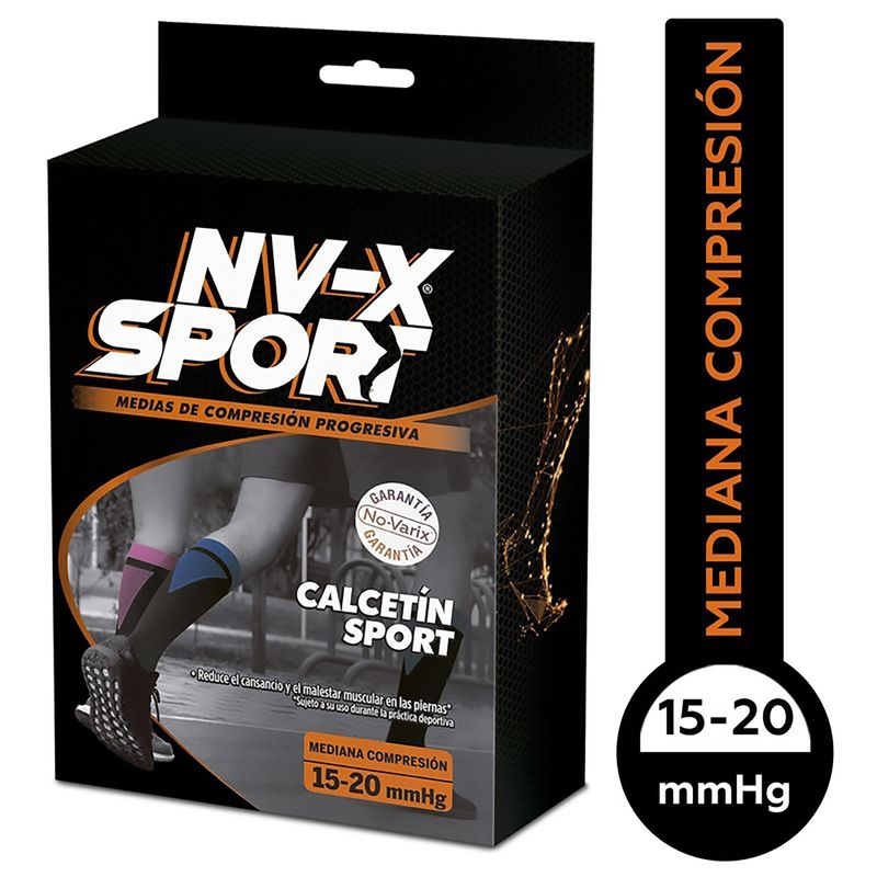 Nv-X-Sport-Calcetin-Sport-15-20-Color-Black-Talla-M