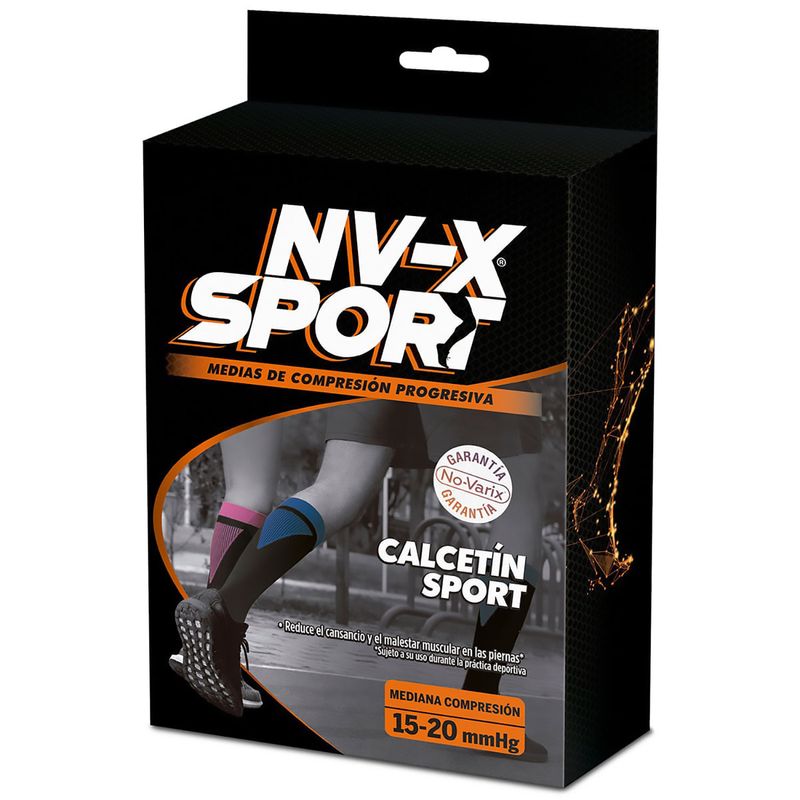 Nv-X-Sport-Calcetin-Sport-15-20-Color-Negro-Talla-L