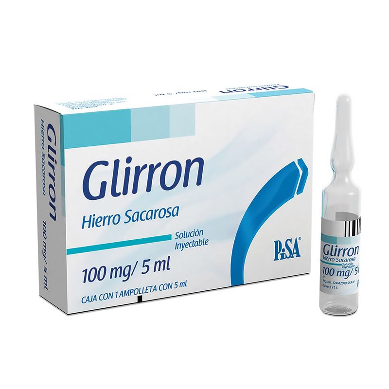 Glirron-Hierro-Sacarosa-100-Mg---5-Ml-