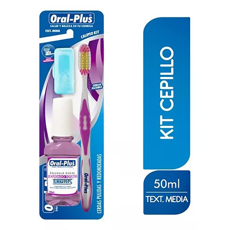 Kit-Oral--Plus-Calipso-Cepillo---Enjuague-Cuidado-Total-X-50-Ml-