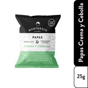 Monterojo Papas Crema Y Cebolla (Verde Menta) X 25 Gr.Sp.Fit