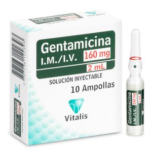 Gentamicina 160 Mg/2 Ml 10 Ampollas