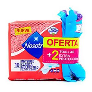Toallas Nosotras Invisible Clasica Mul.10+2 Toa