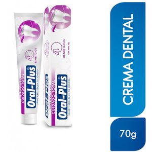 Crema Dental En Gel Cuidado Total X 70 Gr Oral Plus